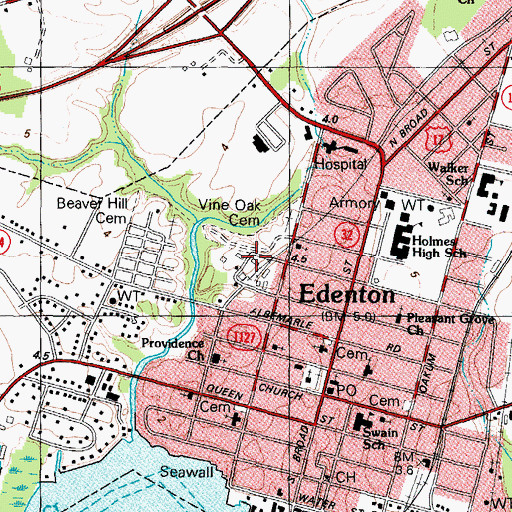 Topographic Map of Chowan County Sheriff's Office, NC