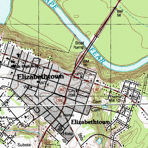 Topographic Map of Bureau of Investigation, NC