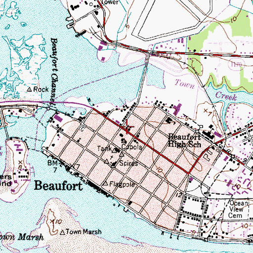 Topographic Map of Carteret County Criminal Court, NC
