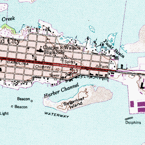 Topographic Map of Morehead City Police Chief, NC
