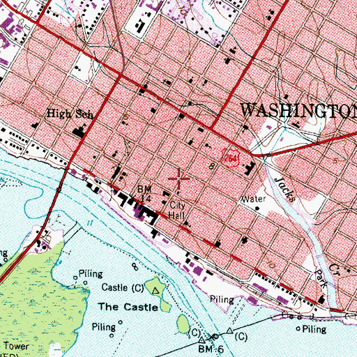 Topographic Map of Beaufort County Sheriff's Office, NC