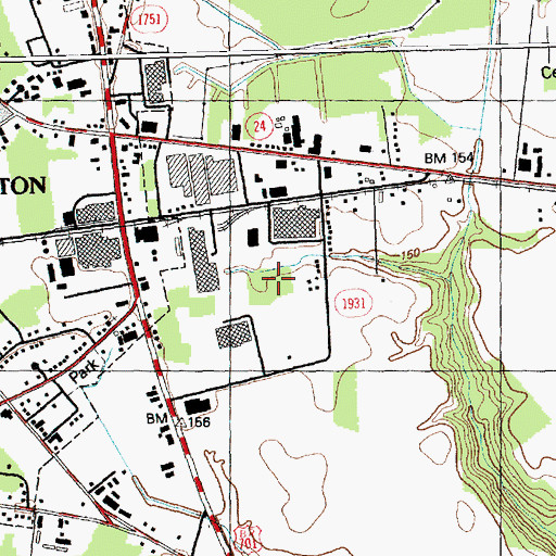 Topographic Map of Sampson County Sheriff's Office, NC