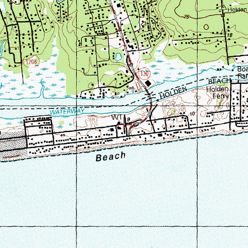 Topographic Map of Holden Beach Police Department, NC