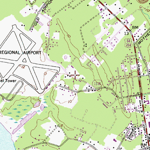 Topographic Map of Crime Line, NC