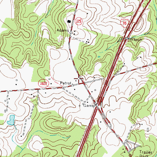 Topographic Map of North Carolina State Highway Patrol Troop C District 8, NC