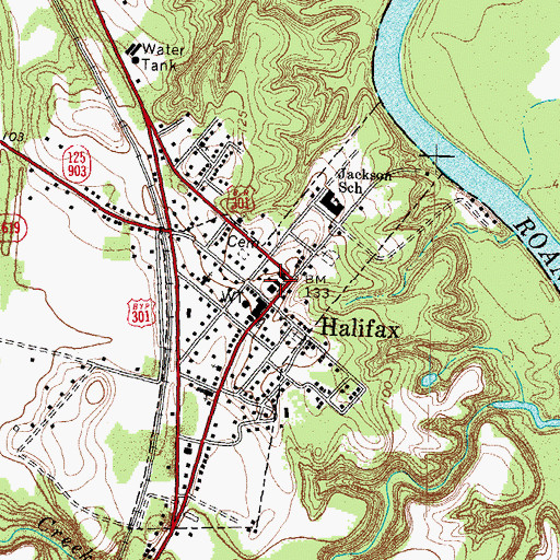 Topographic Map of Weldon Police Department, NC