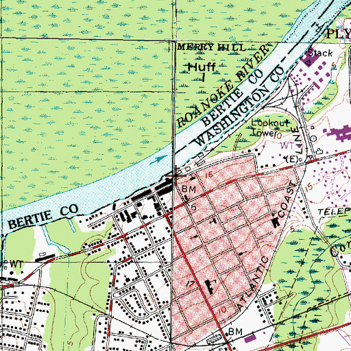 Topographic Map of Plymouth Police Department, NC