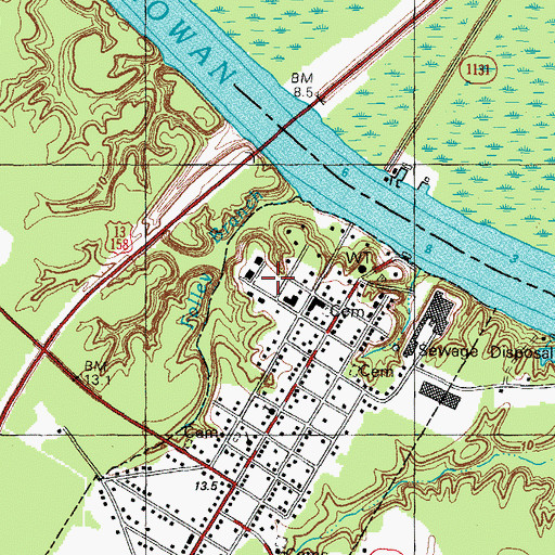 Topographic Map of Hertford County Sheriff's Office, NC