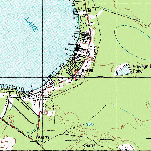 Topographic Map of White Lake Police Department, NC
