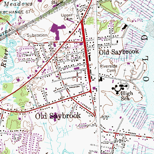 Topographic Map of Old Saybrook Police Heliport, CT