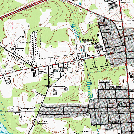 Topographic Map of Columbus County Law Enforcement, NC