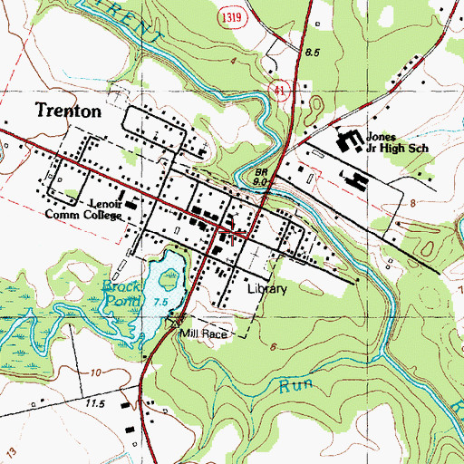 Topographic Map of Jones County Sheriff's Office, NC