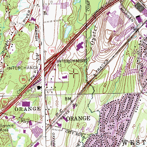 Topographic Map of HSI Heliport, CT
