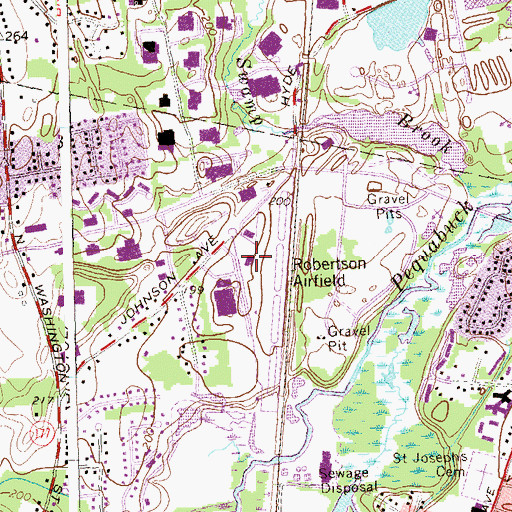 Topographic Map of Robertson Field, CT