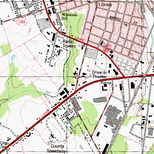 Topographic Map of North Carolina State Highway Patrol Troop C District 5, NC