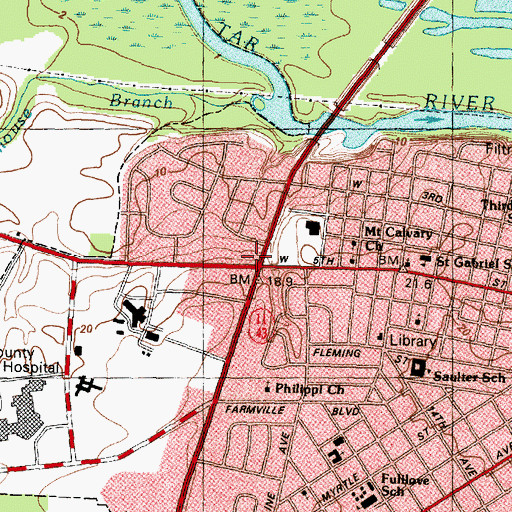 Topographic Map of Pitt County Sheriff's Office, NC