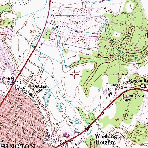 Topographic Map of Washington Police Department, NC