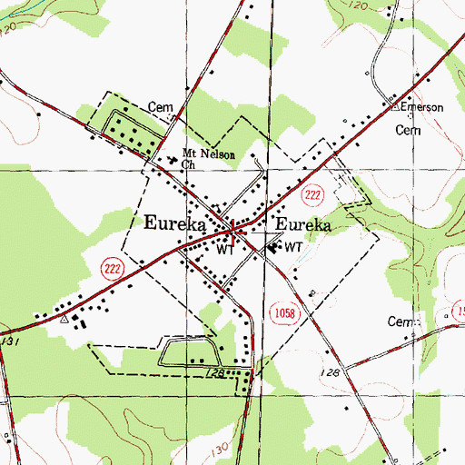 Topographic Map of Eureka Police Department, NC