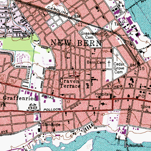 Topographic Map of Police Neighborhood Resource, NC