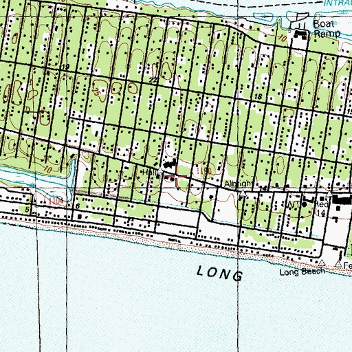 Topographic Map of Oak Island Police Department, NC