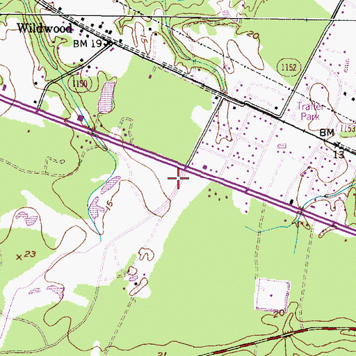 Topographic Map of North Carolina State Highway Patrol Troop A District 8, NC