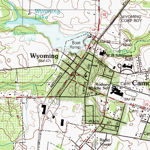 Topographic Map of Wyoming Police Department, DE