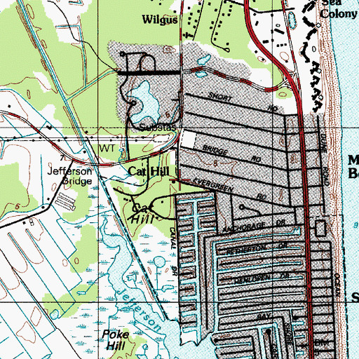 Topographic Map of South Bethany Police Department, DE