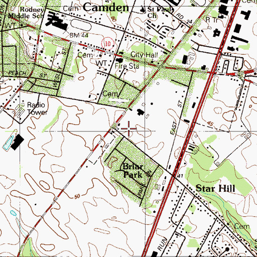 Topographic Map of Camden Police Department, DE