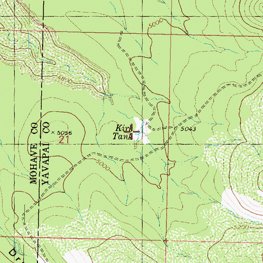 Topographic Map of Kirk Tank, AZ