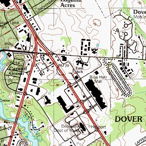 Topographic Map of Kent County Sheriff's Department, DE