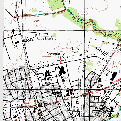 Topographic Map of City of Seaford Police and 911 Center, DE