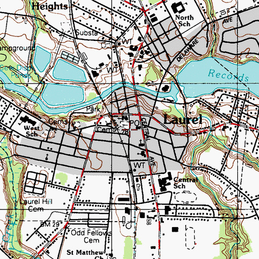 Topographic Map of Laurel Police Department, DE