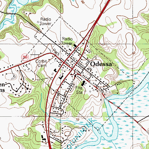 Topographic Map of Delaware State Police Troop 9, DE
