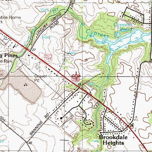 Topographic Map of Delaware State Police Troop 3, DE