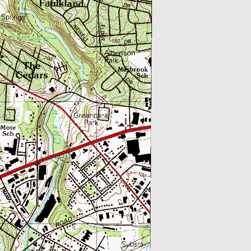 Topographic Map of Delaware State Police Troop 6, DE