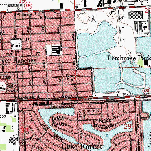 Topographic Map of Broward County Sheriffs Office Department of Fire Rescue and Emergency Services Station 17 - 27, FL