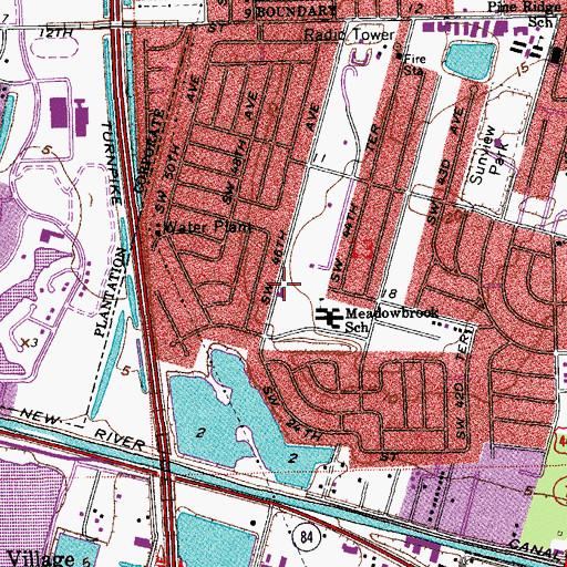 Topographic Map of Broward County Sheriffs Office Department of Fire Rescue and Emergency Services Station 23, FL