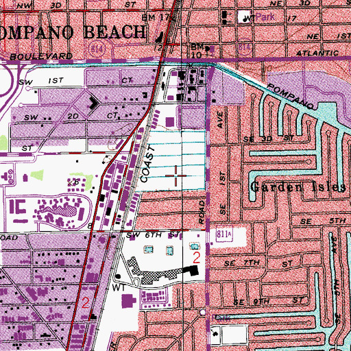 Topographic Map of Pompano Beach Fire Rescue Station 63, FL