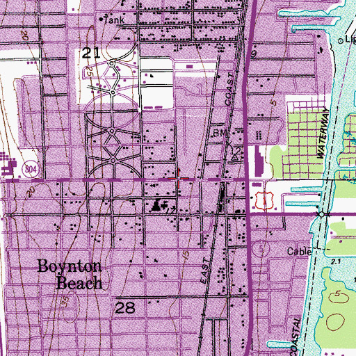 Topographic Map of Boynton Beach Fire Rescue Station 1, FL