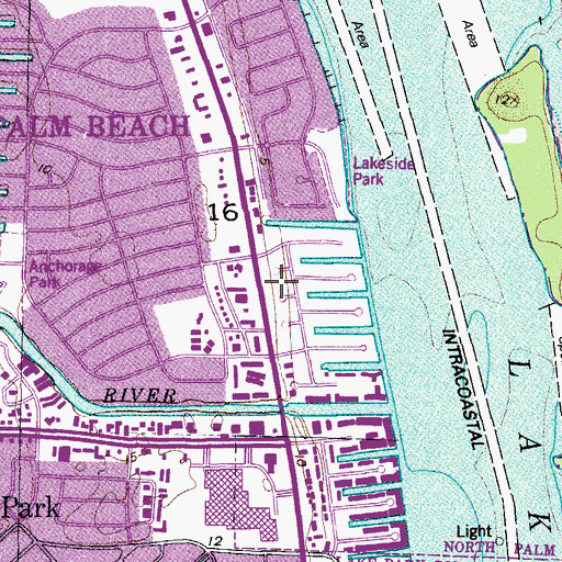 Topographic Map of North Palm Beach Fire Rescue, FL