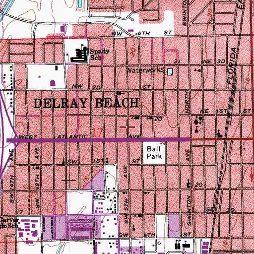 Topographic Map of Delray Beach Fire Rescue Station 1, FL