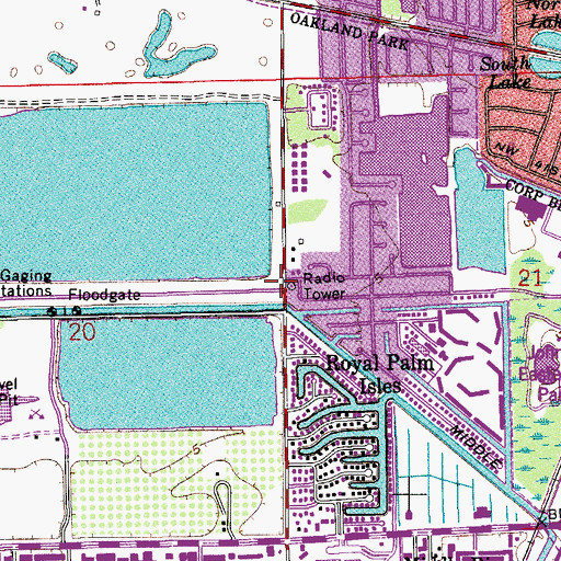 Topographic Map of Oakland Park Fire Department Station 87, FL