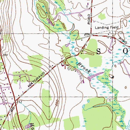 Topographic Map of Valley Farms Airport, CT