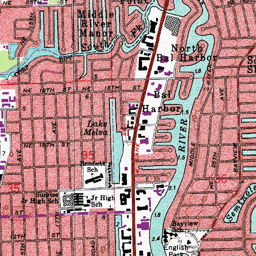 Topographic Map of Fort Lauderdale Fire Rescue Station 29, FL