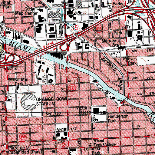 Topographic Map of City of Miami Department of Fire Rescue Support Services Division, FL