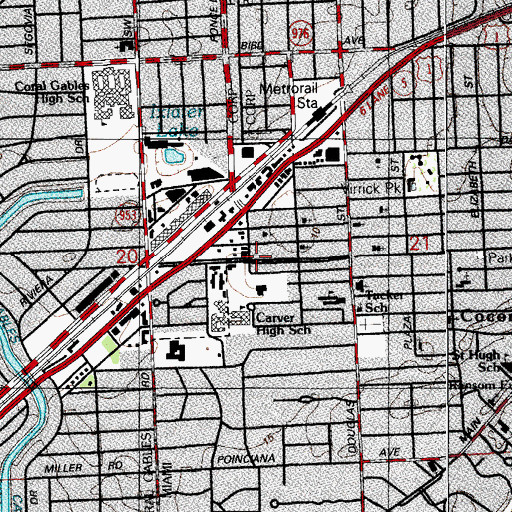 Topographic Map of Miami Fire College, FL