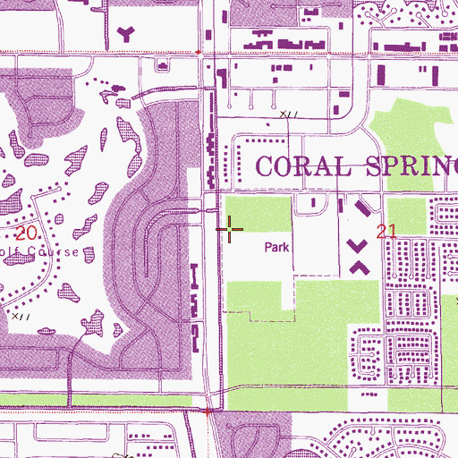 Topographic Map of Coral Springs Fire Department Station 80, FL