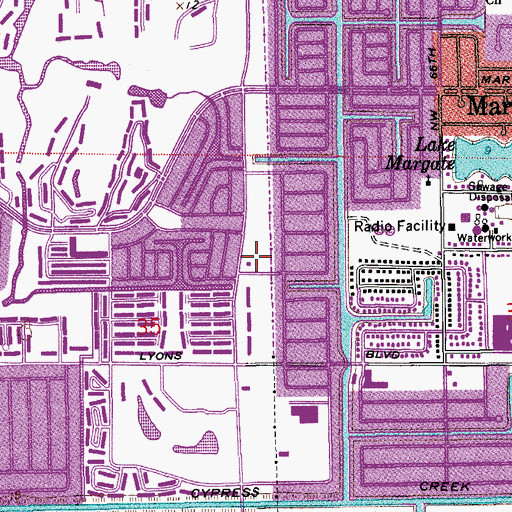 Topographic Map of Margate Fire Department Station 58, FL