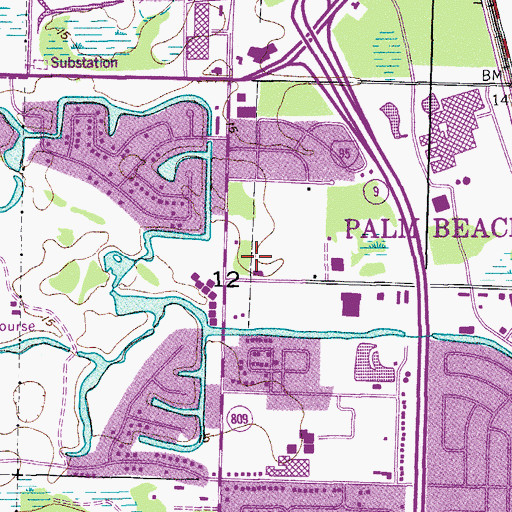 Topographic Map of Palm Beach Gardens Fire / Rescue Station 1, FL