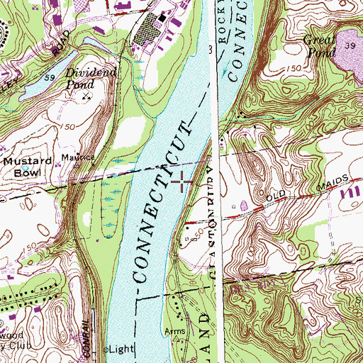 Topographic Map of Nayaug Seaplane Landing Area, CT
